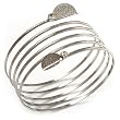 Rhodium Plated Crystal Leaf Armlet Bangle