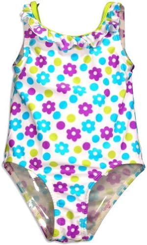 Baby Bunz - Baby Girls 1 Piece Flowers and Dot Swimsuit