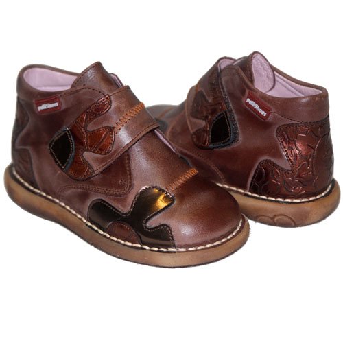 Petit 45096 Girls Booties Bronze Leather