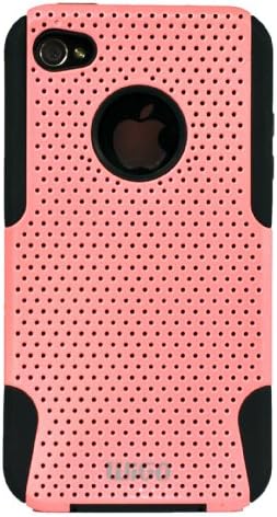 WiGO GOODS LLC FOMO-3036 FOMO 2 Piece Series, Mesh Protective Case for iPhone 4 - 1 Pack - Carrying Case - Retail Packaging - Pink/Black