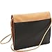 Isaac Mizrahi Womens Fashion Designer Handbags Tatiana Leather Clutch Bag with Crossbody Strap White Camel Tan