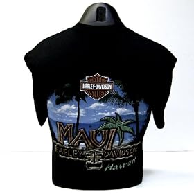 Maui Harley-Davidson Maui Tiki and Ocean Black T-Shirt