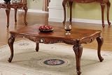 Coffee Table with Carved Brown Finish
