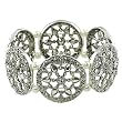 Silvertone Textured Round Stretch Bangle Bracelet Fashion Jewelry