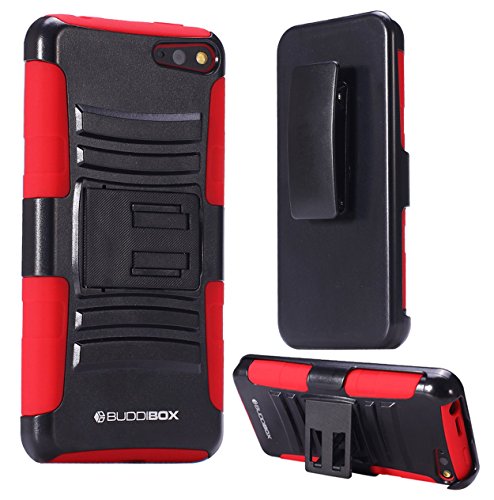 Fire Phone Case, BUDDIBOX [HSeries] Heavy Duty Swivel Belt Clip Holster with Kickstand Maximal Protection Case for Amazon Fire Phone, (Red)