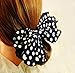 Leegoal 1PC Korean Style Lovely Big Rabbit Ear Bow Headband Ponytail Holder Hair Tie Band (Navy)