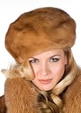 Golden Dyed Mink Fur Hat- Golden Mink Beret