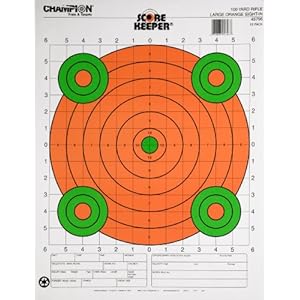 Champion Score Keeper Large Fluorescent Orange Bull 100-yard Sight-In Target (Pack of 12)
