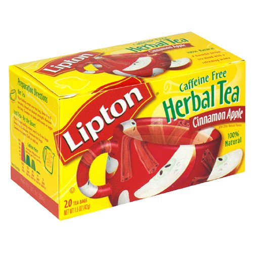 Lipton Herbal Tea, Cinnamon Apple, Tea Bags, 20-Count Boxes (Pack of 12) by Lipton