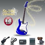 Photogenic エレキギター 初心者 入門 8点セット ストラトタイプ バリューセット ST-180 MBL