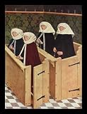 Friedrich Herlin (Hochaltarretabel of St. George in N���rdlingen, right wing outside, scene: Jacob Fox Arts wife and his daughters) Gold Wood-Mounted Art Poster Print - 11