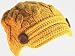 Nutmeg Mustard Yellow Hand Knitted Short Soft Visor Newsboy Cab Driver Hat for Women.