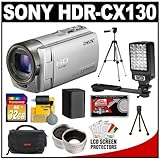 Sony Handycam HDR-CX130 1080p HD Video Camera Camcorder (Silver) with 32GB  ....