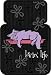 PlastiColor 001365R01 Max and Lucy Lovin Life Cat Style Universal-Fit Molded Front Floor Mat - Set of 2