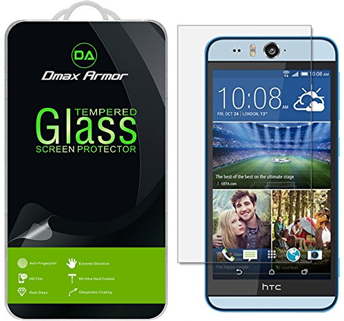 HTC Desire Eye Glass Screen Protector, Dmax ArmorÂ® HTC Desire Eye Screen protector [Tempered Glass] Ballistics Glass, 99% Touch-screen Accurate, Anti-Scratch, Anti-Fingerprint, Bubble Free, Round Edge [0.3mm] Ultra-clear, Maximum Screen Protection f