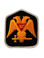 Art and Craft Supply: Masonic Scottish Rite 32nd Degree Gold on Black embroidered Patch - FratPatch