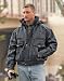 Stone Design Hooded Leather Jacket Black