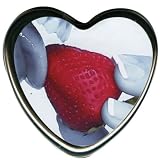Earthly Body Edible Heart Candle, Strawberry, 4 ounces Tin