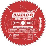 Freud D0748F Diablo Steel Demon 7-1/4 48 Tooth TCG Ferrous Metal Cutting Saw Blade with 5/8-Inch Arbor, Diamond Knockout, and PermaShield Coating