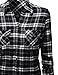 Awesome21 Women's Flannel Plaid Checker Roll Up Sleeves Button Down Shirt