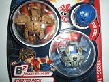 Bakugan Battle Brawlers Bakupearl B2 Series Starter Pack (Tan) Tigrerra (Grey)Warius (Blue)Mystery Marble