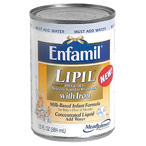 Enfamil Lipil Milk-Based Infant Formula with Iron, Concentrated Liquid (Case Pack, Twelve-13 Fluid Ounce Cans)