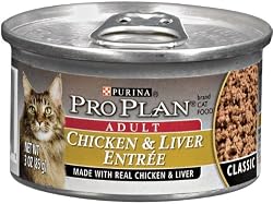 Pro Plan Canned Cat Food, Adult Classic Chicken and Liver Entr&eacute;e, 3-Ounce Cans (Pack of 24)