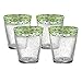 Artland Mingle Double Old Fashioned Glasses, Green Rim, Set of 4