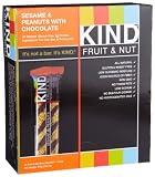 KIND Fruit & Nut, Sesame & Peanuts with Chocolate, All Natural, Gluten Free Bars (Pack of 12)