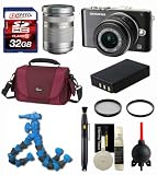 Olympus E-PL3 Digital Camera (Black) + Olympus Lens 14-42mm + Olympus Lens 40-150mm + Spare Battery + Lowepro Bag + 2 Filter Kit + 32GB SDHC Kit