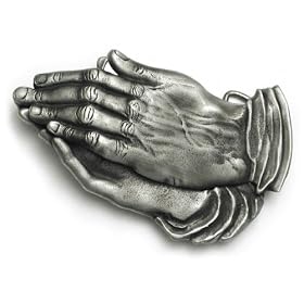 PRAYING HANDS Belt Buckle with Hidden Lighter and Bottle Opener