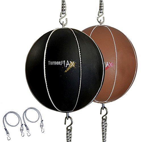 TurnerMAX Geniune Cowhide Leather Double End Ball Punching Ball with Elasticated Straps (Black) TurnerMAX Geniune Cowhide Leather Double End Ball Punching Ball with Elasticated Straps (Black)