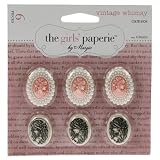 Vintage Whimsy Cameos 6/Pkg-Button Shank On Back