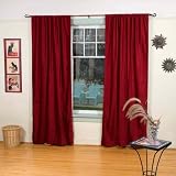Burgundy Velvet Curtain / Drapes / Panels 43 X 84 Inches - Piece