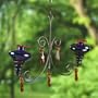Parasol CH2B-B Mini-Blossom Double Chandelier Blown Glass Hummingbird Feeder - Blue
