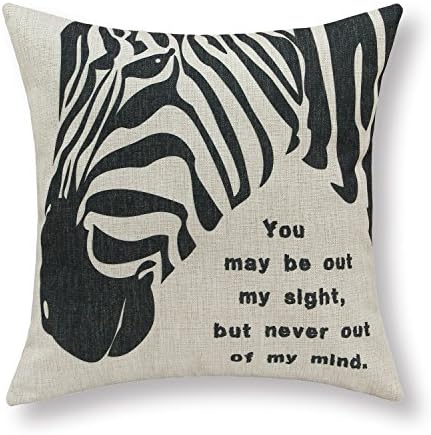 Euphoria Home Decorative Cushion Covers Pillows Shell Cotton Linen Blend The Love of Zebra 18" X 18"