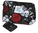 Sammie Cosmetic Bag in Skulls & Roses