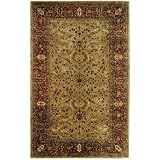 Safavieh Persian Legend Collection PL511A Handmade Gold and Rust New Zealand Wool Round Area Rug, 3-Feet 6-Inch Round
