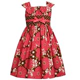 Bonnie Jean Toddler Little Girls Clothes Brown Floral Dress 2T-6X