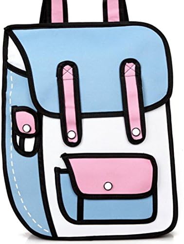 Oime 3 Colors 3D Jump Style 2D Drawing From Cartoon Paper Shoulder Bag