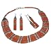 Necklace Earring and Bracelet Set Silver Carnelian Jewelry (gnklcs381)