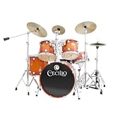 Cecilio 4Sereis DS - 480OR High - Grade 5 - Piece Orange Drum Set with 4 Cymbals and Seat - B0023B5E2S