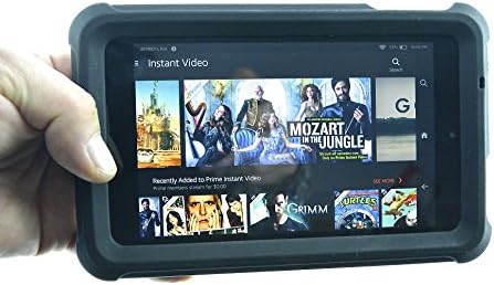 Fire HD 6" - "Shock Proof", Heavy Duty Silicone Case with "Sound Enhancer Design" by FlipStands: Black