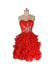  Organza Sweetheart Fitted   Ball Gown Homecoming Dress/Mini Dress  With Rhinestones