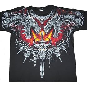 Dragon Sword T-Shirt by Liquid Blue 100% Cotton Teens & Adults Shirt