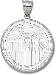 Edmonton Oilers Round Logo Giant Charm/Pendant -Choose from 14K/10K, Stainless Steel or Gold Plated