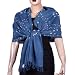 Blue Wool Scarf Tie Dye Print Womens Accessories India 24 x 70 inches