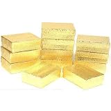 12 Gold Cotton Jewelry Gift Boxes Pocket Watch Displays 3.25"