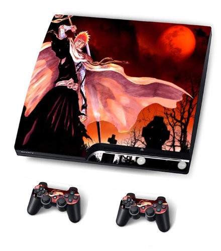 Skin Sticker for Ps3 Playstation 3 Slim and 2 Consoles Bleach