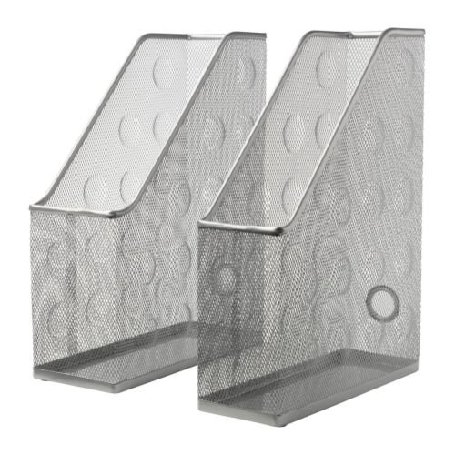 (Two)2 Pack Silver Mesh Super Strong Magazine files storage box - with scratch resistant pads on base top quality